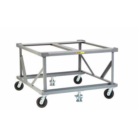 LITTLE GIANT Mobile Pallet Stand, 48"x48", Solid Deck, Fixed Height, Load Retainers PDFS48-6PH2FLLR